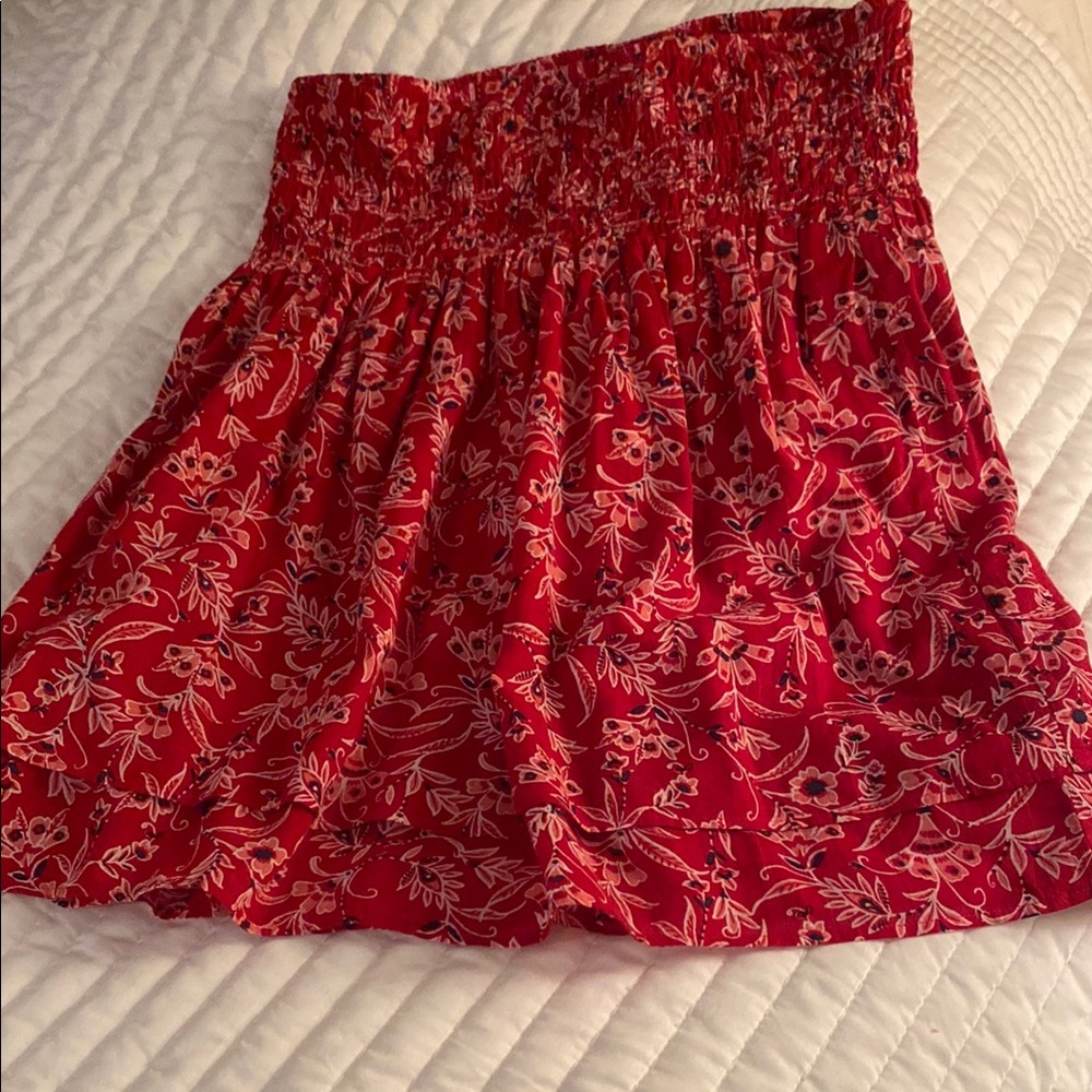 J. Jill Floral Red Skirt